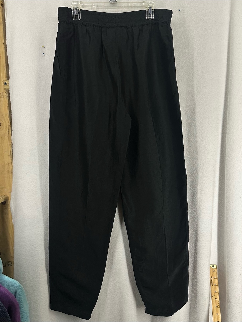Odeon Sport Black‎ 100% Silk Pants Women’s Medium Elastic Waist